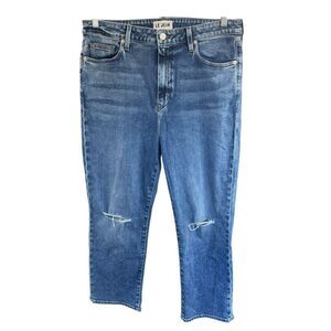 Le Jean High Rise Sabine Ankle Straight Jeans in Muse wash 32